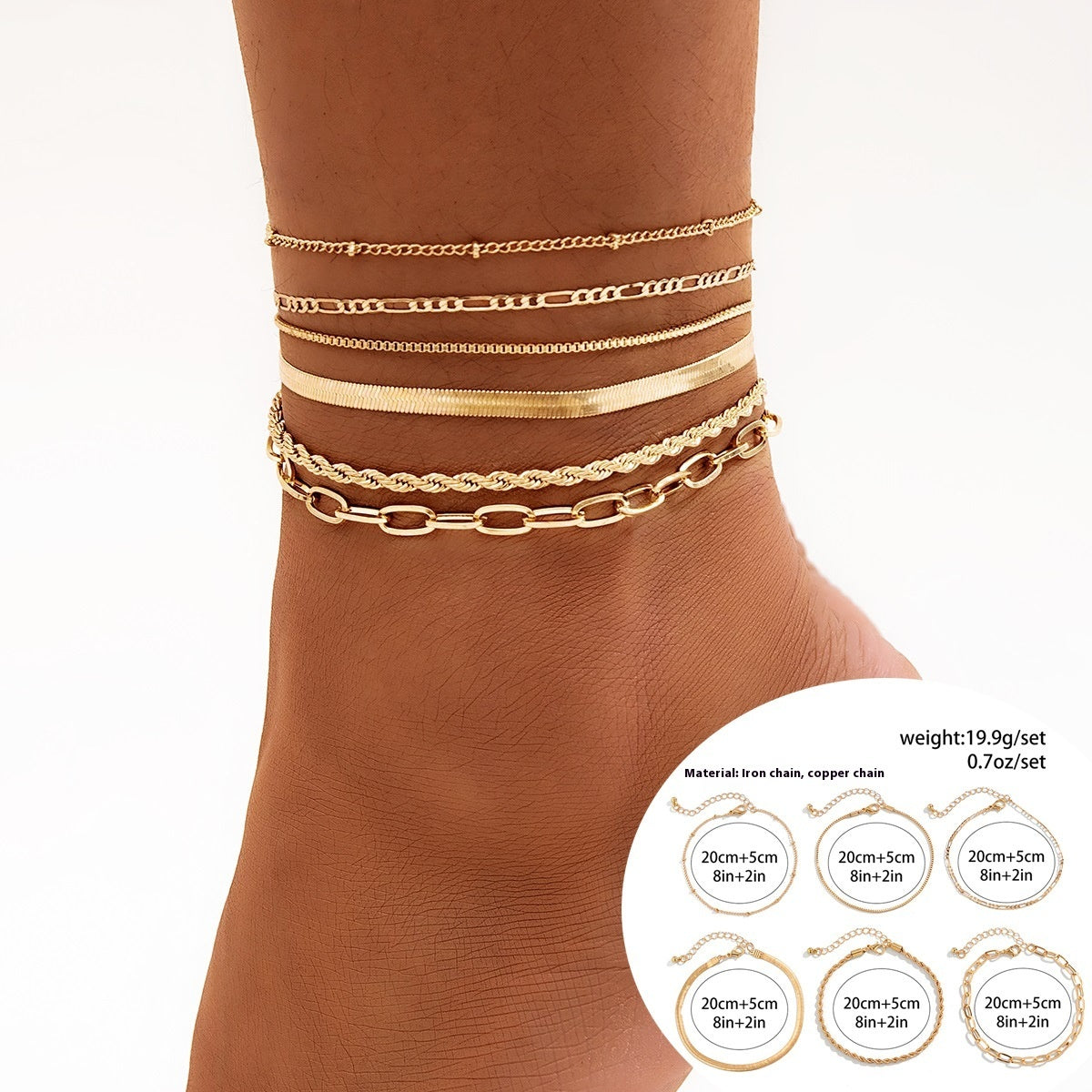 Sweet Cool Leisure Rhinestone Beach Anklet Foot Ornaments