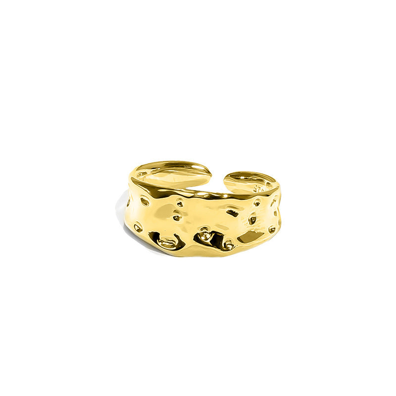Irregular Texture Letter Open Ring Simple Bracelet