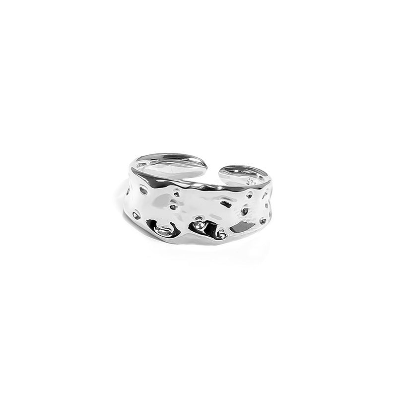 Irregular Texture Letter Open Ring Simple Bracelet