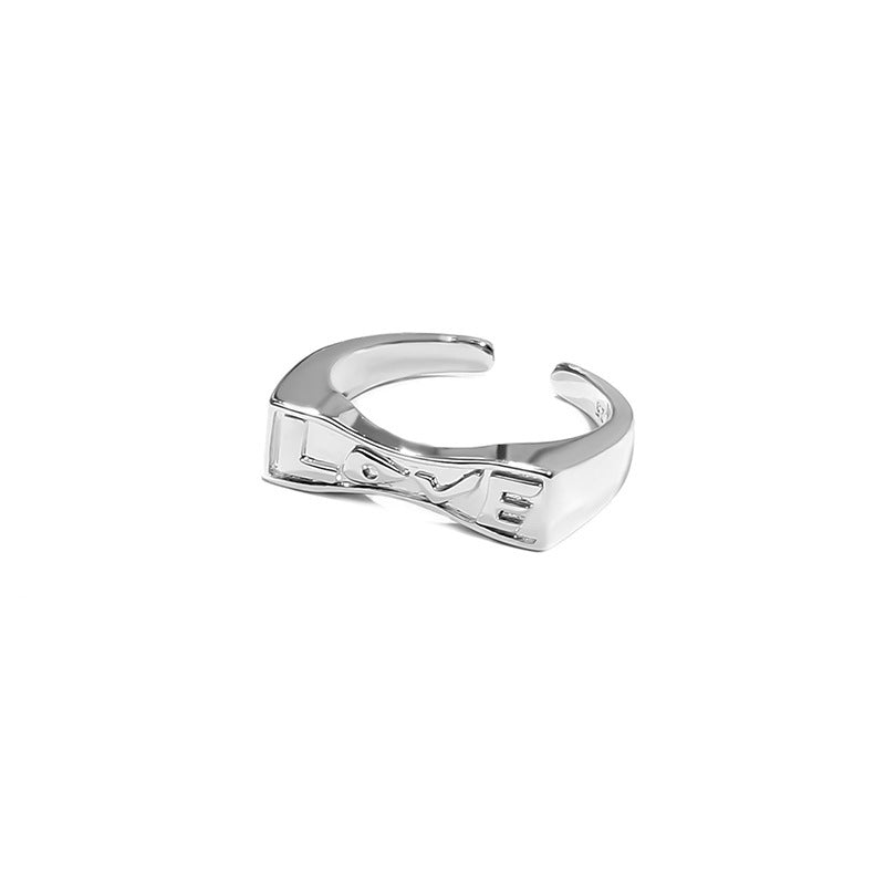 Irregular Texture Letter Open Ring Simple Bracelet
