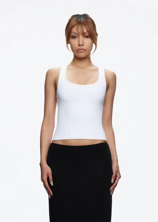 Tight High Elastic Square Collar I-shaped Vest